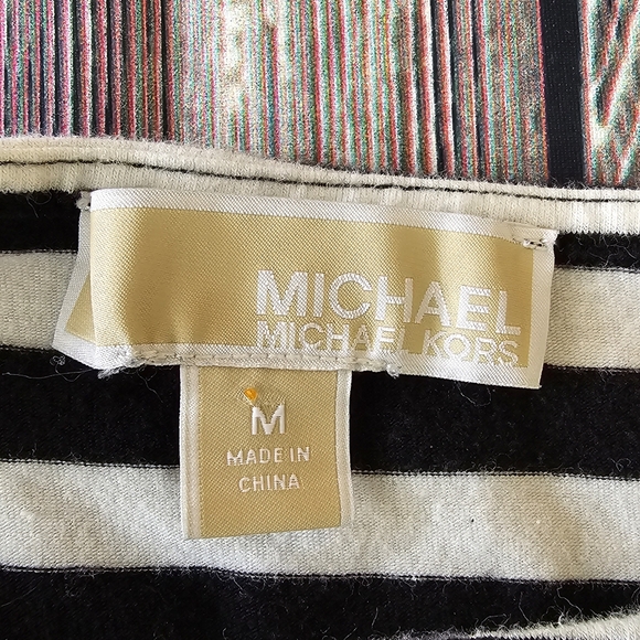 MICHAEL Michael Kors Striped Zipper Sleeve Top - Picture 2 of 8